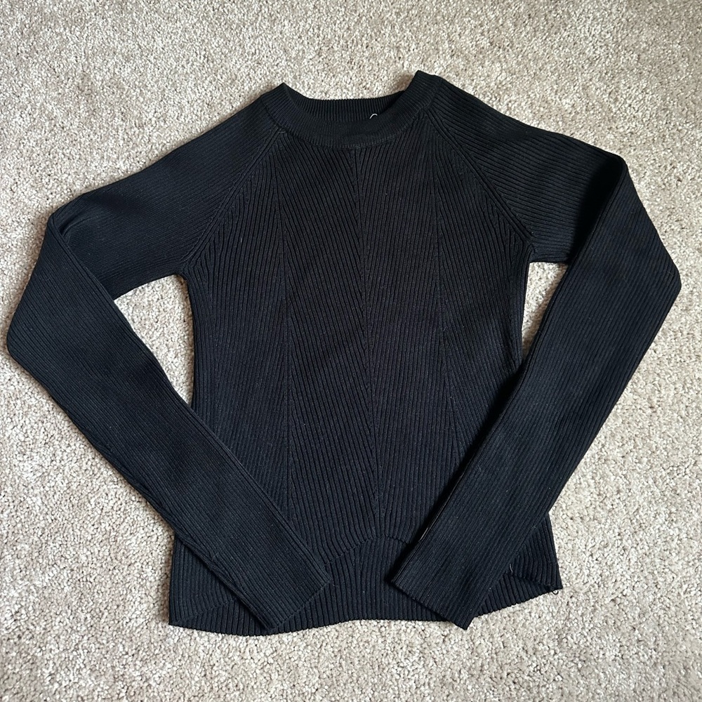 Hippie Rose Black Ribbed Sweater